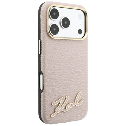 MagSafe-cover til Apple iPhone 18 Pro Max / 17 Pro Max, Karl Lagerfeld, Grained Resin Sign Logo, pink