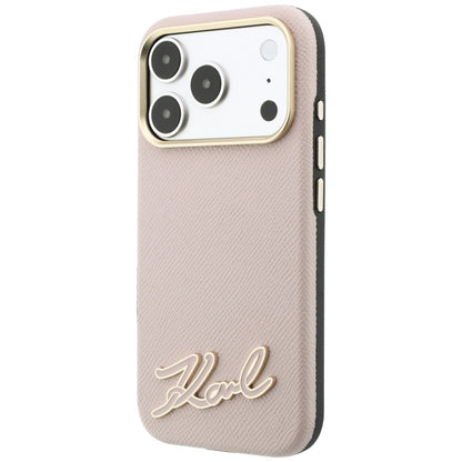 MagSafe-cover til Apple iPhone 18 Pro Max / 17 Pro Max, Karl Lagerfeld, Grained Resin Sign Logo, pink