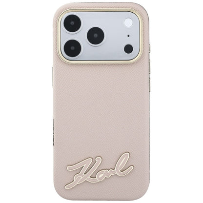 MagSafe-cover til Apple iPhone 18 Pro Max / 17 Pro Max, Karl Lagerfeld, Grained Resin Sign Logo, pink