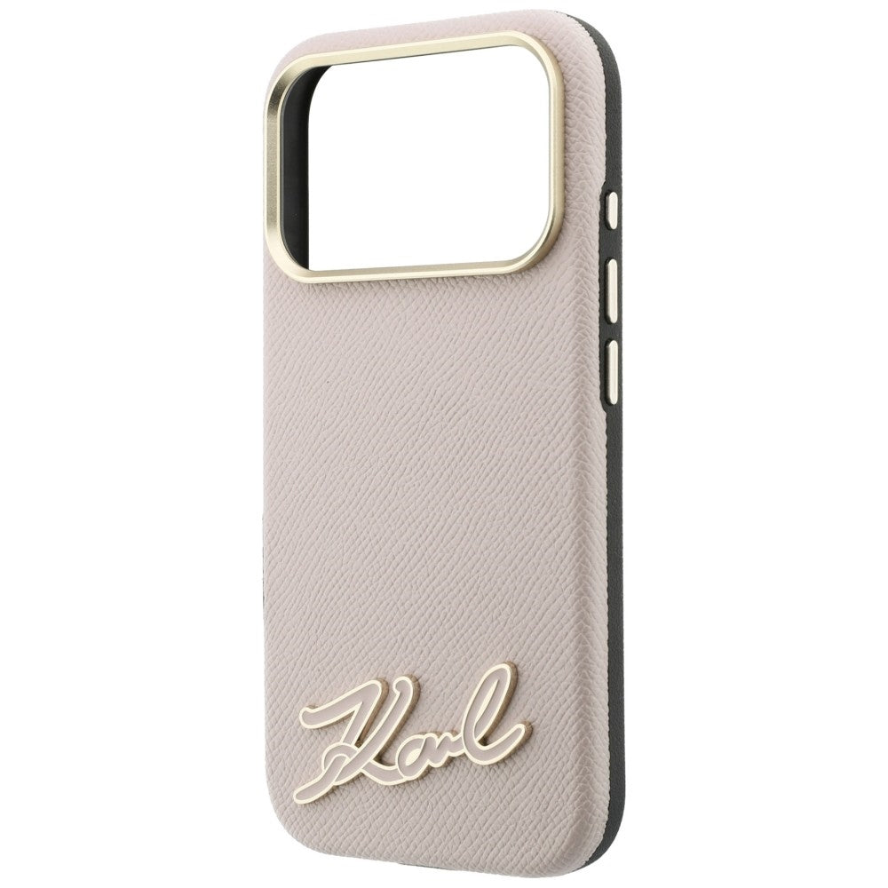 MagSafe-cover til Apple iPhone 18 Pro Max / 17 Pro Max, Karl Lagerfeld, Grained Resin Sign Logo, pink
