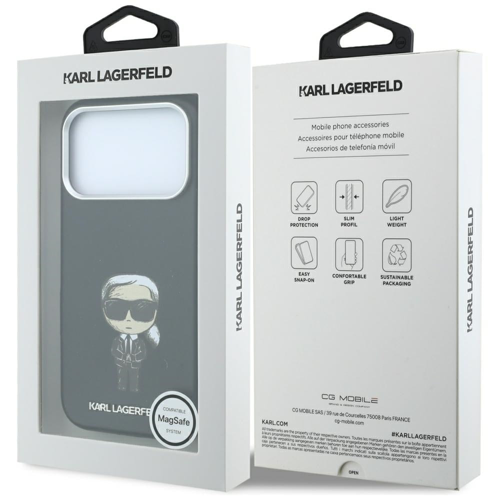 MagSafe-etui til Apple iPhone 18 Pro Max / 17 Pro Max, Karl Lagerfeld, Ikonik Sketch, Sort