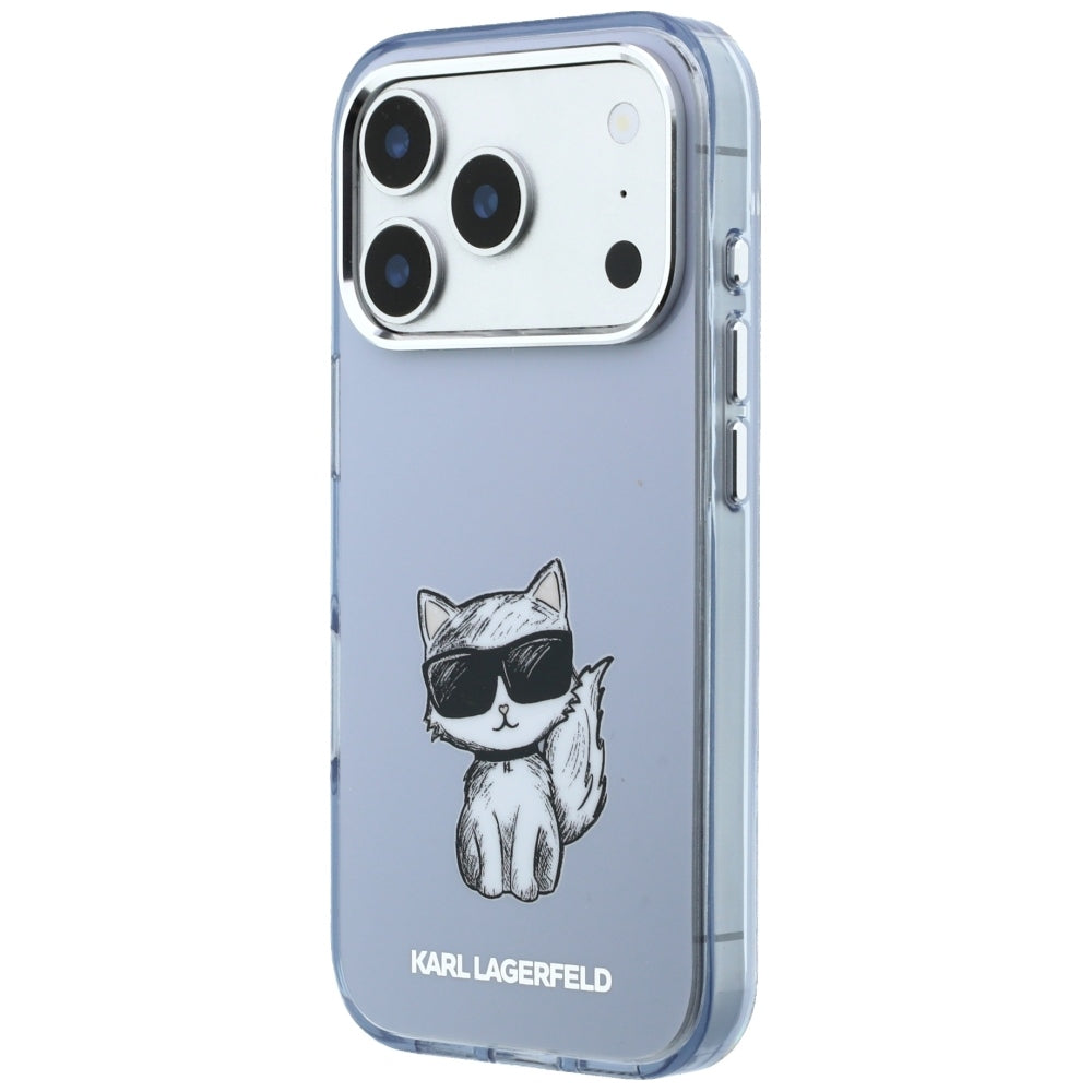 MagSafe-etui til Apple iPhone 18 Pro Max / 17 Pro Max, Karl Lagerfeld, IML Choupette Body Sketch Print, Blå