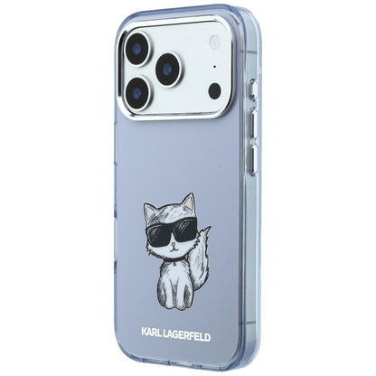 MagSafe-etui til Apple iPhone 18 Pro Max / 17 Pro Max, Karl Lagerfeld, IML Choupette Body Sketch Print, Blå