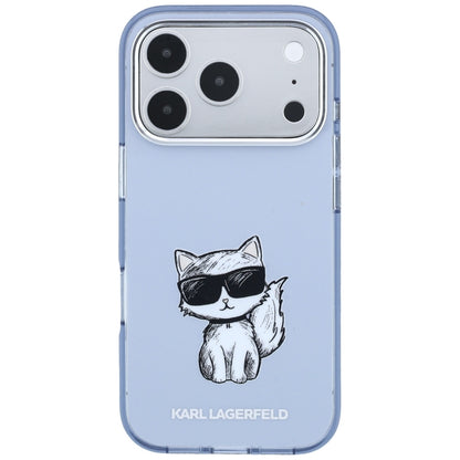 MagSafe-etui til Apple iPhone 18 Pro Max / 17 Pro Max, Karl Lagerfeld, IML Choupette Body Sketch Print, Blå