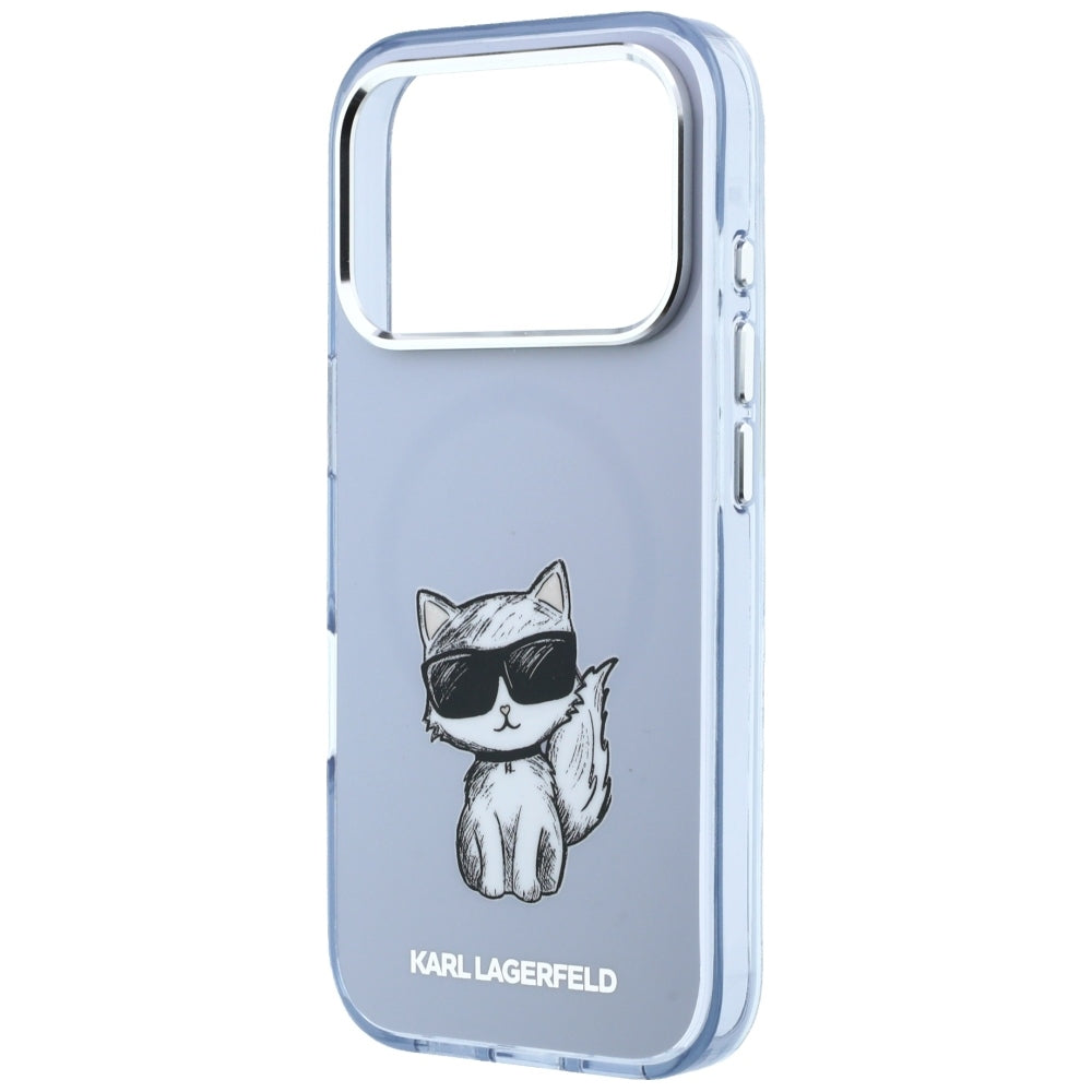 MagSafe-etui til Apple iPhone 18 Pro Max / 17 Pro Max, Karl Lagerfeld, IML Choupette Body Sketch Print, Blå