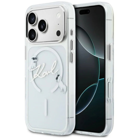 MagSafe-etui til Apple iPhone 18 Pro Max / 17 Pro Max, Karl Lagerfeld, IML Choupette Karl Script Logo, Transparent