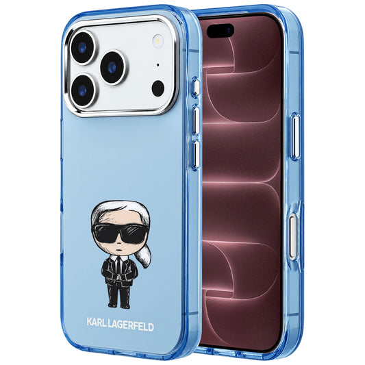 MagSafe-etui til Apple iPhone 18 Pro Max / 17 Pro Max, Karl Lagerfeld, IML Ikonik Sketch Print, Blå