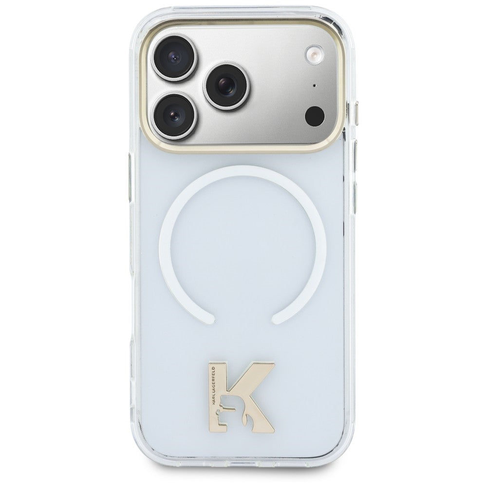 MagSafe Case for Apple iPhone 18 Pro Max / 17 Pro Max, Karl Lagerfeld, IML Karl Head Logo, Transparent