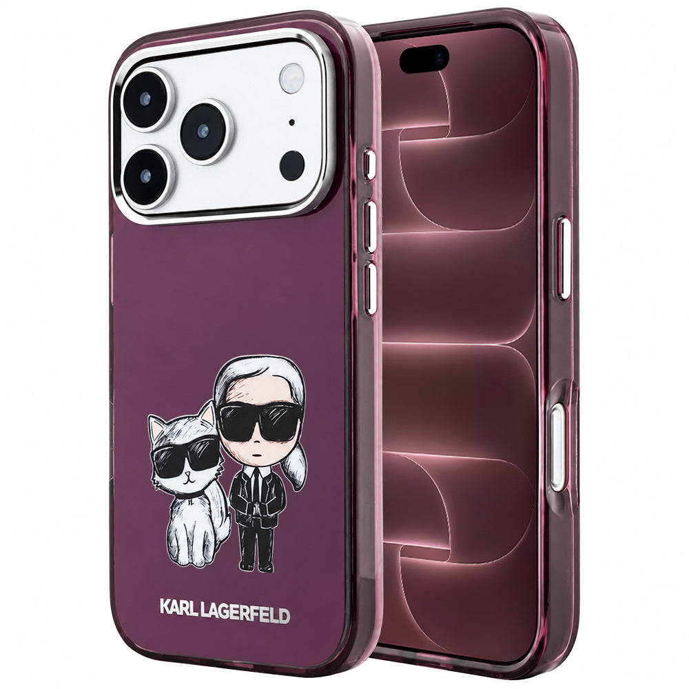 MagSafe-etui til Apple iPhone 18 Pro Max / 17 Pro Max, Karl Lagerfeld, IML KC Bodies Sketch Print, Vinrød