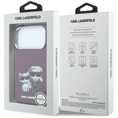 MagSafe-etui til Apple iPhone 18 Pro Max / 17 Pro Max, Karl Lagerfeld, IML KC Bodies Sketch Print, Vinrød