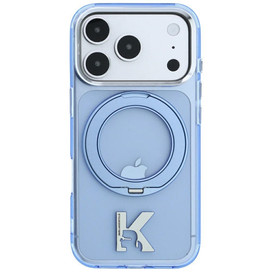 MagSafe-etui til Apple iPhone 18 Pro Max / 17 Pro Max, Karl Lagerfeld, IML Ring Stand Kameo Metal, Blå