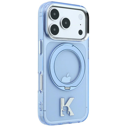 MagSafe-etui til Apple iPhone 18 Pro Max / 17 Pro Max, Karl Lagerfeld, IML Ring Stand Kameo Metal, Blå