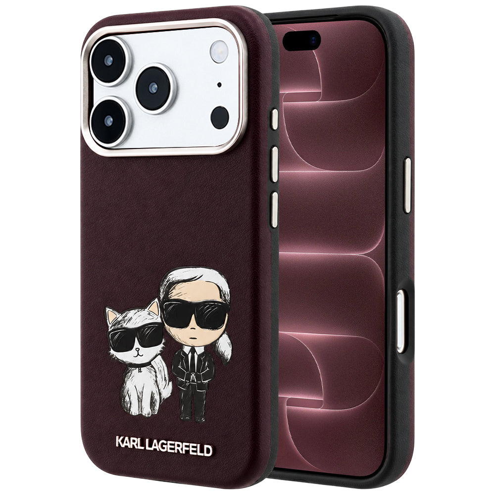 MagSafe-etui til Apple iPhone 18 Pro Max / 17 Pro Max, Karl Lagerfeld, KC Bodies Sketch, Vinrød