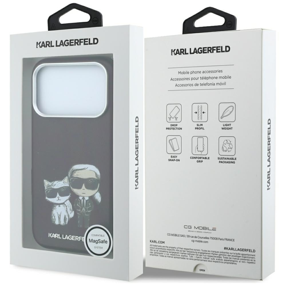MagSafe-etui til Apple iPhone 18 Pro Max / 17 Pro Max, Karl Lagerfeld, KC Bodies Sketch, Vinrød