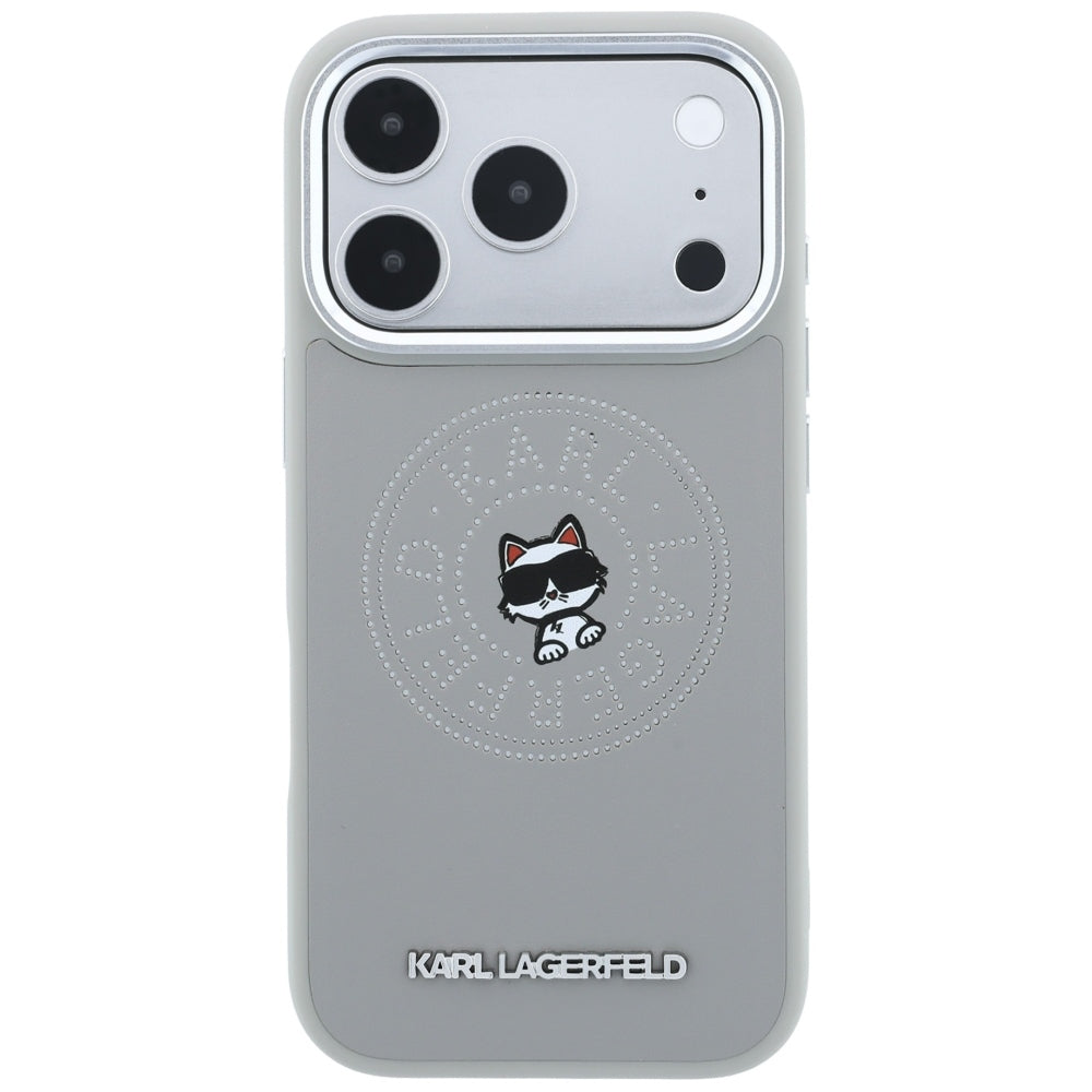 MagSafe-etui til Apple iPhone 18 Pro Max / 17 Pro Max, Karl Lagerfeld, Point and Choupette Sketch, Grå