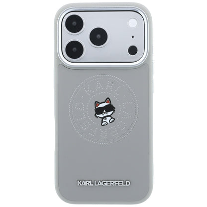 MagSafe-etui til Apple iPhone 18 Pro Max / 17 Pro Max, Karl Lagerfeld, Point and Choupette Sketch, Grå