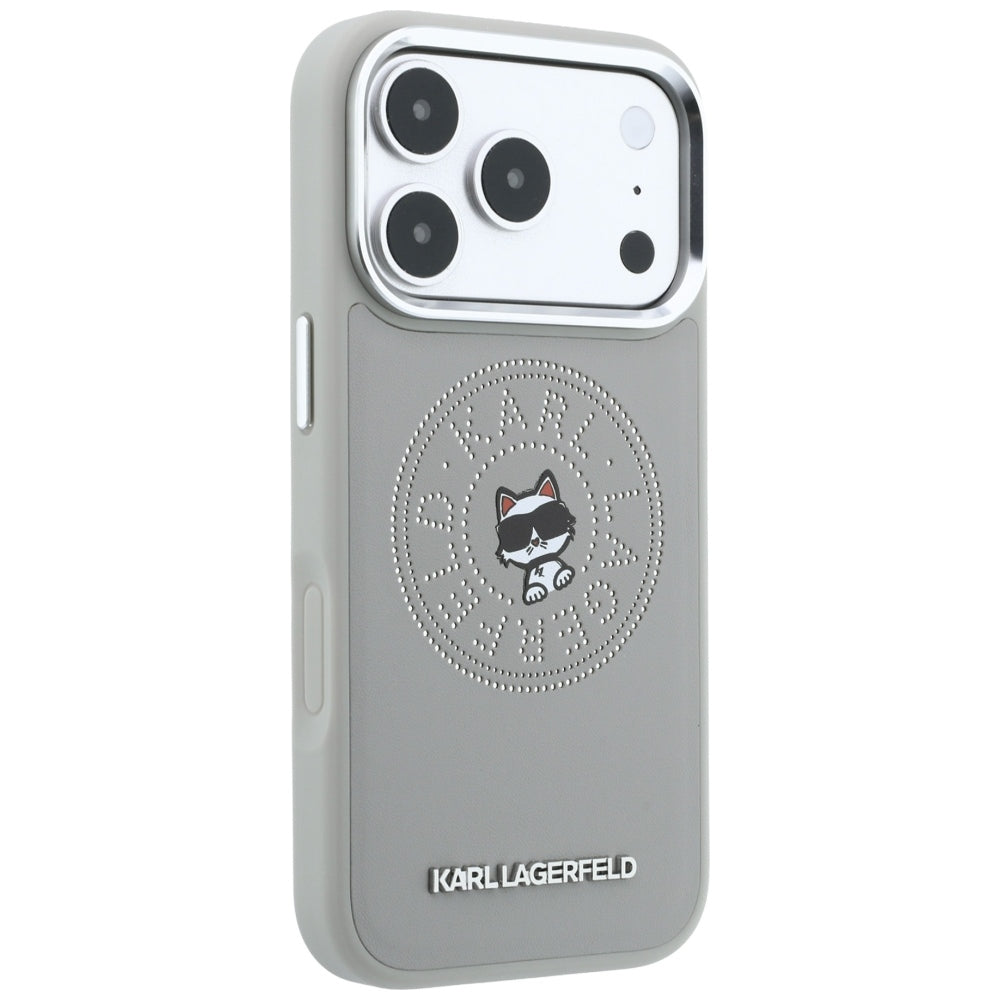 MagSafe-etui til Apple iPhone 18 Pro Max / 17 Pro Max, Karl Lagerfeld, Point and Choupette Sketch, Grå
