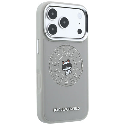 MagSafe-etui til Apple iPhone 18 Pro Max / 17 Pro Max, Karl Lagerfeld, Point and Choupette Sketch, Grå