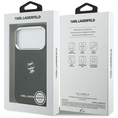 MagSafe-etui til Apple iPhone 18 Pro Max / 17 Pro Max, Karl Lagerfeld, Point and Choupette Sketch, Sort