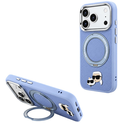 MagSafe-etui til Apple iPhone 18 Pro Max / 17 Pro Max, Karl Lagerfeld, Ring Stand 360 Karl & Choupette Pin, Bleu