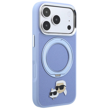 MagSafe-etui til Apple iPhone 18 Pro Max / 17 Pro Max, Karl Lagerfeld, Ring Stand 360 Karl & Choupette Pin, Bleu