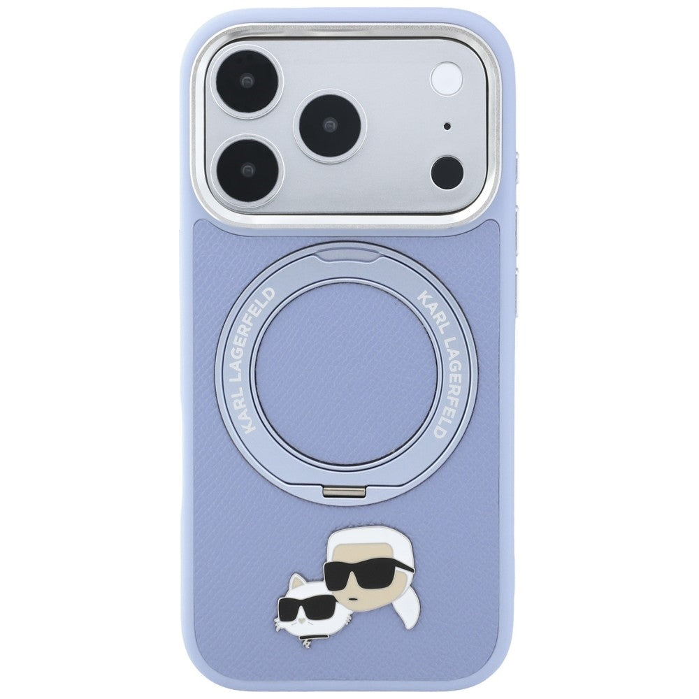 MagSafe-etui til Apple iPhone 18 Pro Max / 17 Pro Max, Karl Lagerfeld, Ring Stand 360 Karl & Choupette Pin, Bleu