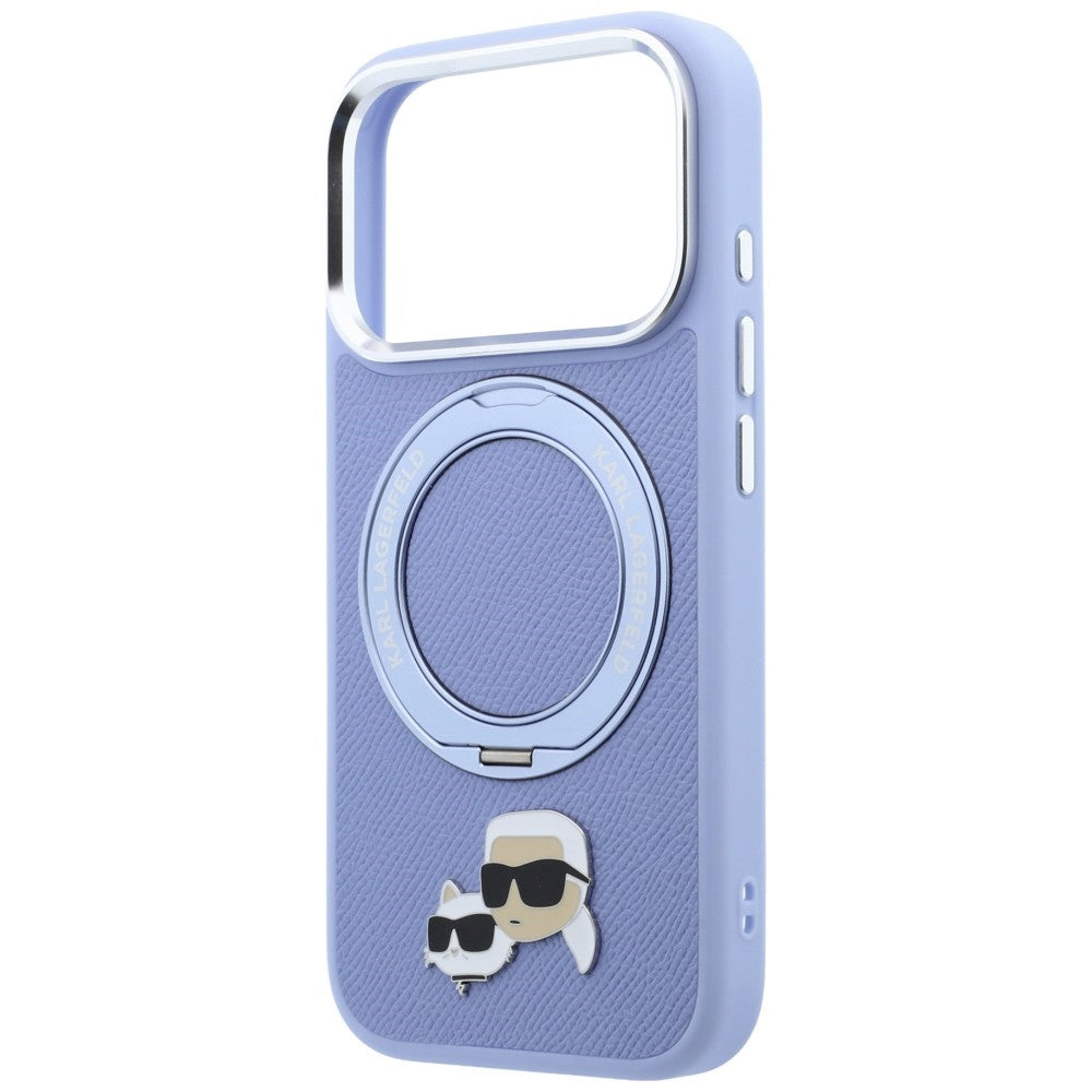 MagSafe-etui til Apple iPhone 18 Pro Max / 17 Pro Max, Karl Lagerfeld, Ring Stand 360 Karl & Choupette Pin, Bleu