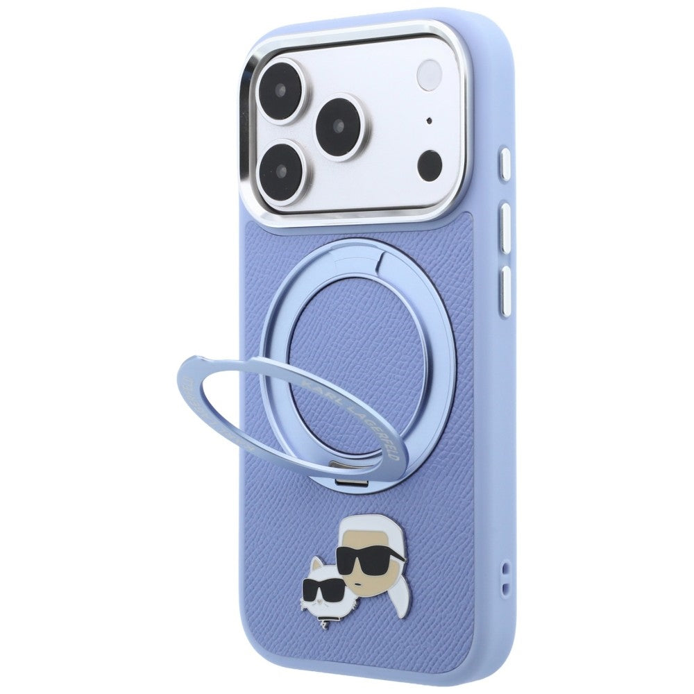 MagSafe-etui til Apple iPhone 18 Pro Max / 17 Pro Max, Karl Lagerfeld, Ring Stand 360 Karl & Choupette Pin, Bleu