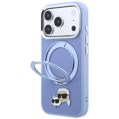 MagSafe-etui til Apple iPhone 18 Pro Max / 17 Pro Max, Karl Lagerfeld, Ring Stand 360 Karl & Choupette Pin, Bleu