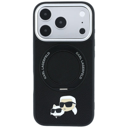 MagSafe-etui til Apple iPhone 18 Pro Max / 17 Pro Max, Karl Lagerfeld, Ring Stand 360 Karl & Choupette Pin, Sort