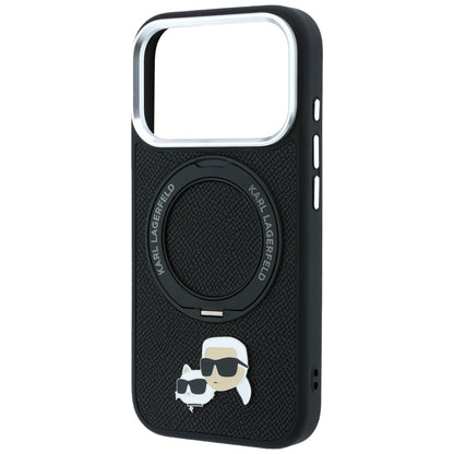 MagSafe-etui til Apple iPhone 18 Pro Max / 17 Pro Max, Karl Lagerfeld, Ring Stand 360 Karl & Choupette Pin, Sort