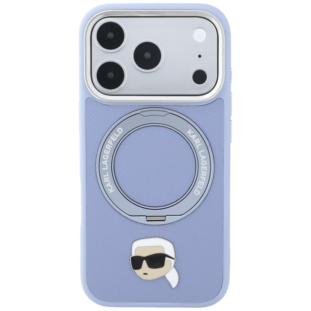 MagSafe-cover til Apple iPhone 18 Pro Max / 17 Pro Max, Karl Lagerfeld, Ring Stand 360 Karl Pin, blå