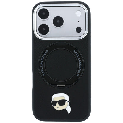 MagSafe-cover til Apple iPhone 18 Pro Max / 17 Pro Max, Karl Lagerfeld, Ring Stand 360 Karl Pin, sort