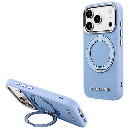 MagSafe-etui til Apple iPhone 18 Pro Max / 17 Pro Max, Karl Lagerfeld, Ring Stand 360 Saffiano, Blå