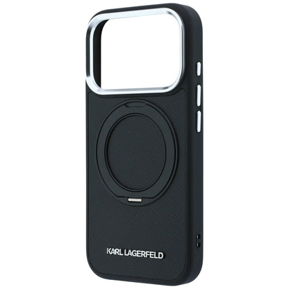 MagSafe-etui til Apple iPhone 18 Pro Max / 17 Pro Max, Karl Lagerfeld, Ring Stand 360 Saffiano, Sort