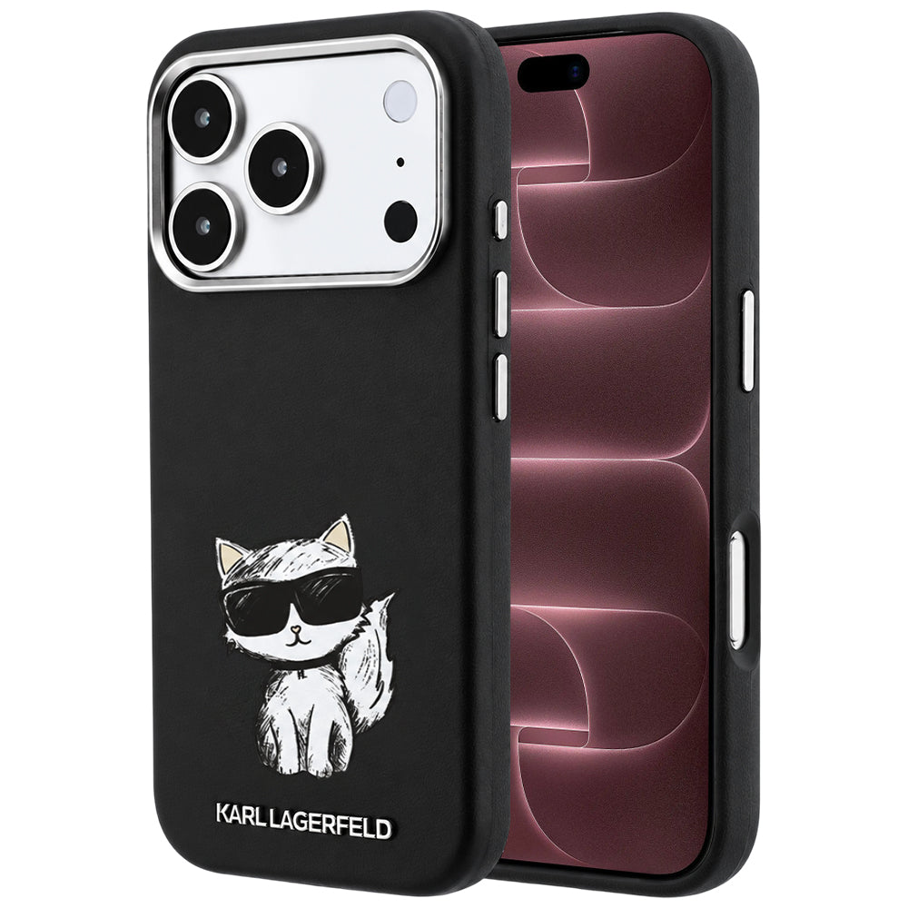 MagSafe-etui til Apple iPhone 18 Pro Max / 17 Pro Max, Karl Lagerfeld, Smooth Choupette Sketch, Sort