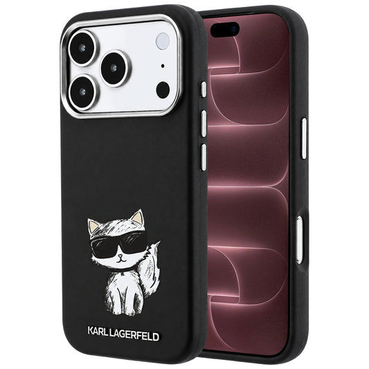 MagSafe-etui til Apple iPhone 18 Pro Max / 17 Pro Max, Karl Lagerfeld, Smooth Choupette Sketch, Sort