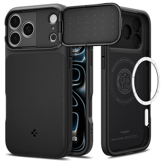 MagSafe-etui til Apple iPhone 18 Pro Max / 17 Pro Max, Spigen, Optik Armor, Sort ACS09900