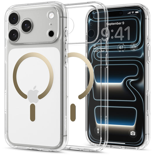 MagSafe-etui til Apple iPhone 18 Pro Max / 17 Pro Max, Spigen, Ultra Hybrid, Gennemsigtig Guld ACS12120