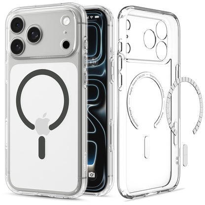 MagSafe-etui til Apple iPhone 18 Pro Max / 17 Pro Max, Spigen, Ultra Hybrid, Grå Transparent ACS12119
