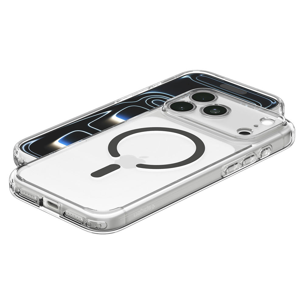 MagSafe-etui til Apple iPhone 18 Pro Max / 17 Pro Max, Spigen, Ultra Hybrid, Grå Transparent ACS12119