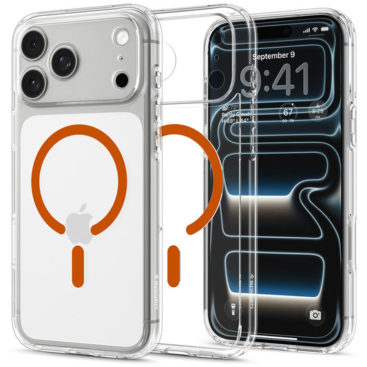 MagSafe-etui til Apple iPhone 18 Pro Max / 17 Pro Max, Spigen, Ultra Hybrid, Transparent Orange ACS12122