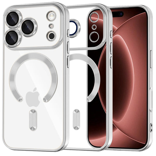 MagSafe-etui til Apple iPhone 18 Pro Max / 17 Pro Max, Techsuit, Luxury Crystal, Sølv