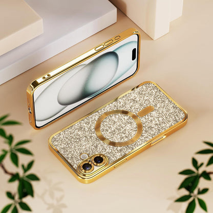 MagSafe Case for Apple iPhone 18 Pro Max / 17 Pro Max, Techsuit, Luxury Glitter, Silver