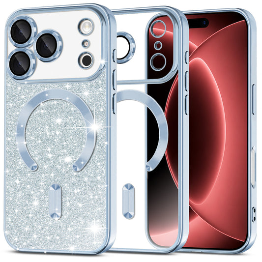 MagSafe-etui til Apple iPhone 18 Pro Max / 17 Pro Max, Techsuit, Luxury Glitter, Bleu