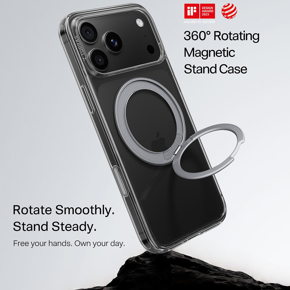 MagSafe-etui til Apple iPhone 18 Pro Max / 17 Pro Max, Torras, Ostand O1 Guardian, Transparent
