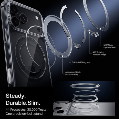 MagSafe-etui til Apple iPhone 18 Pro Max / 17 Pro Max, Torras, Ostand O1 Guardian, Transparent