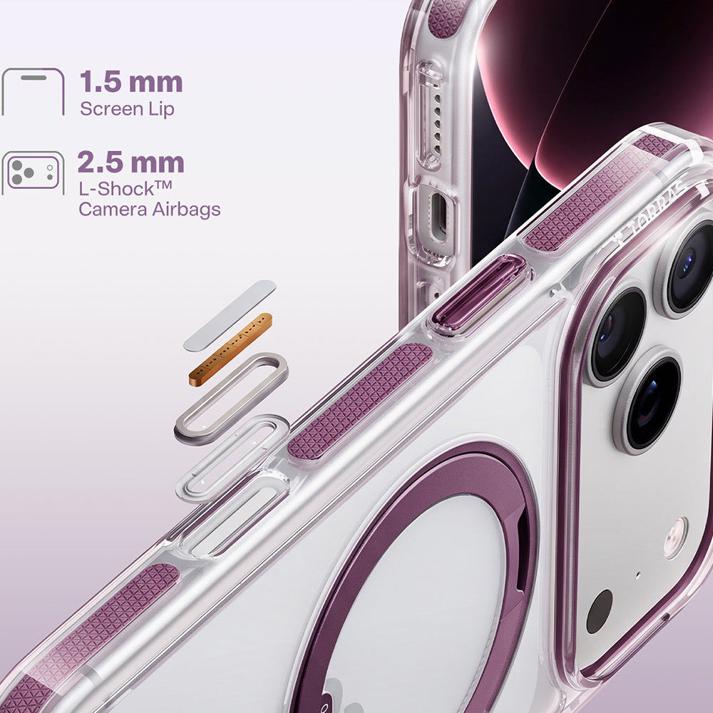 MagSafe-etui til Apple iPhone 18 Pro Max / 17 Pro Max, Torras, Ostand O3 Light, Lilla
