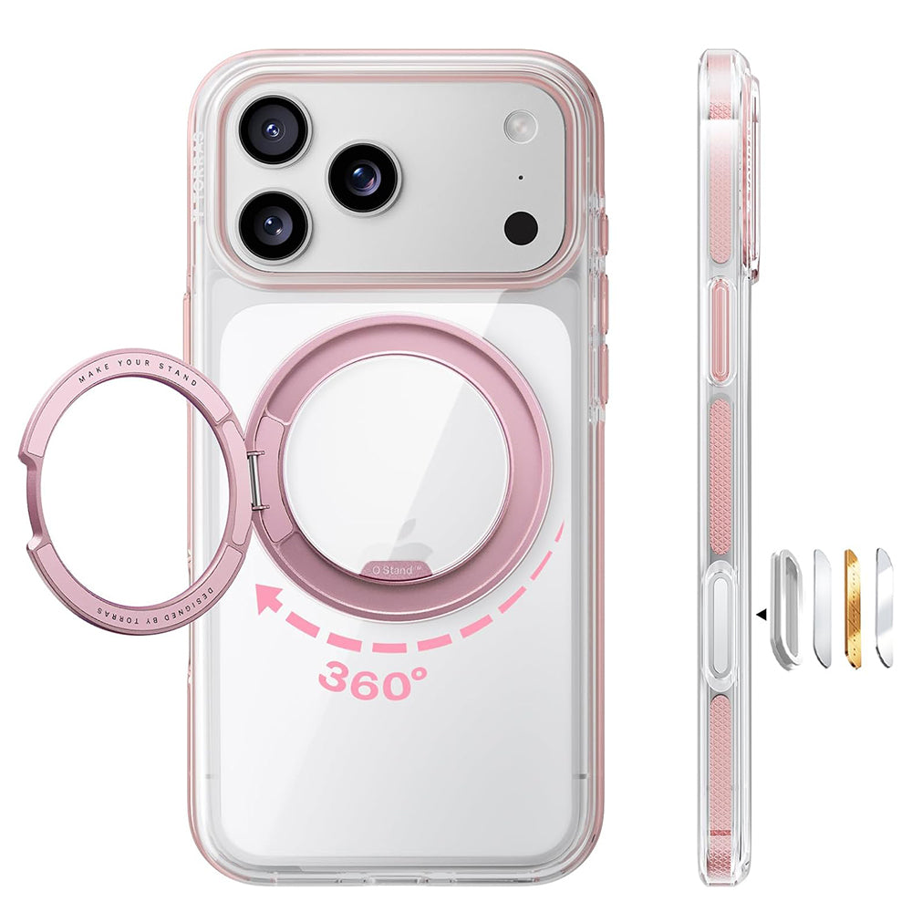 MagSafe-etui til Apple iPhone 18 Pro Max / 17 Pro Max, Torras, Ostand O3 Light, Lyserød