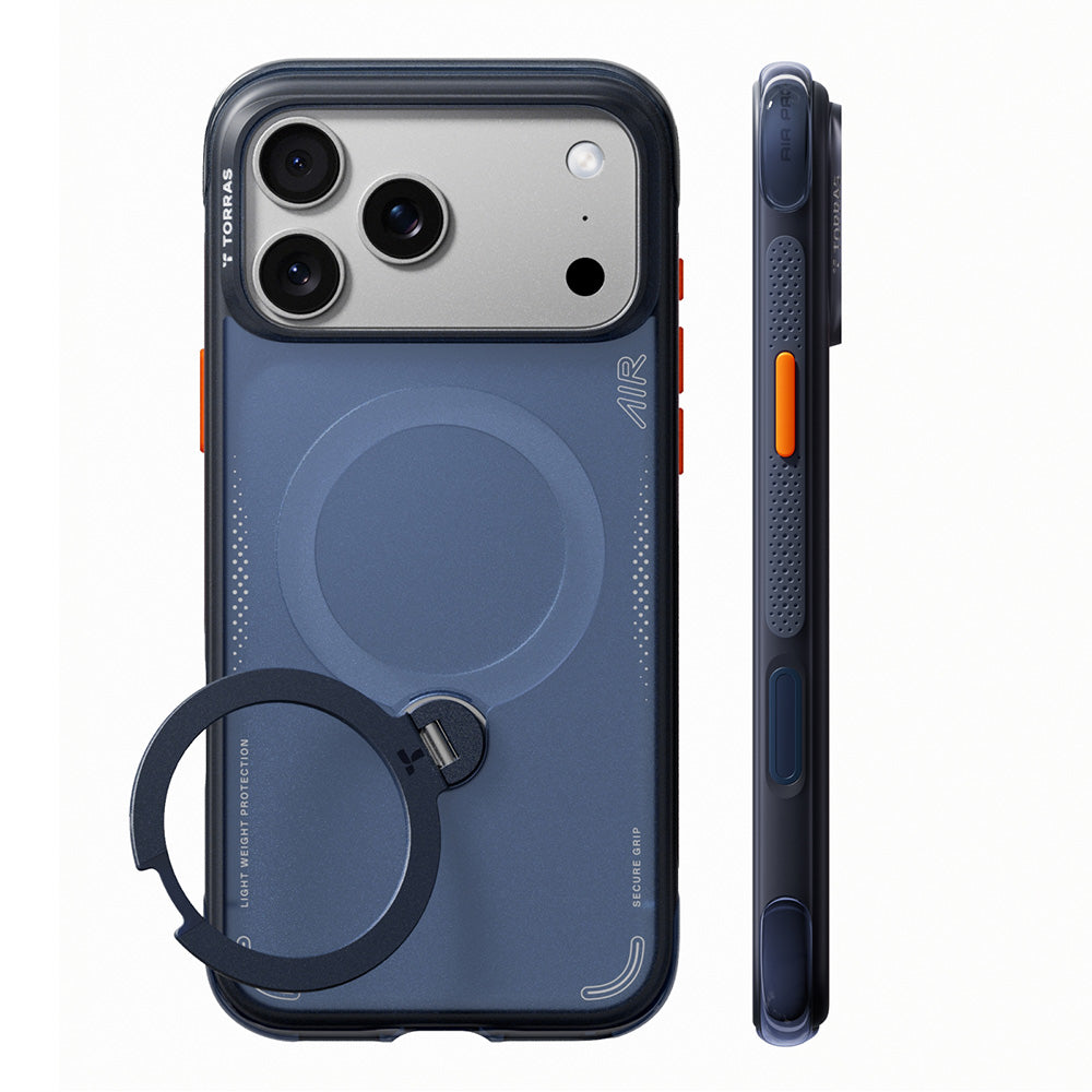 MagSafe-etui til Apple iPhone 18 Pro Max / 17 Pro Max, Torras, Ostand Q3 Air, Mørkeblå